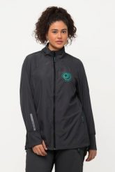Damskie Kurtka HYPRAR lekka stójka tunel z recyklingu. Szare kurtki sportowe damskie Ulla Popken, plus size, bez wzorów, z materiału, bez kaptura. Za 383.99 zł.