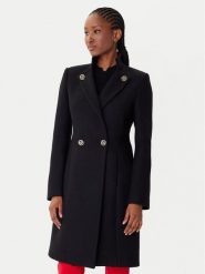Rinascimento Płaszcz wełniany CFC0126218003 Czarny Regular Fit. Czarne płaszcze damskie Rinascimento, na zimę, m, bez wzorów, z syntetyku, bez kaptura. Za 769.99 zł.