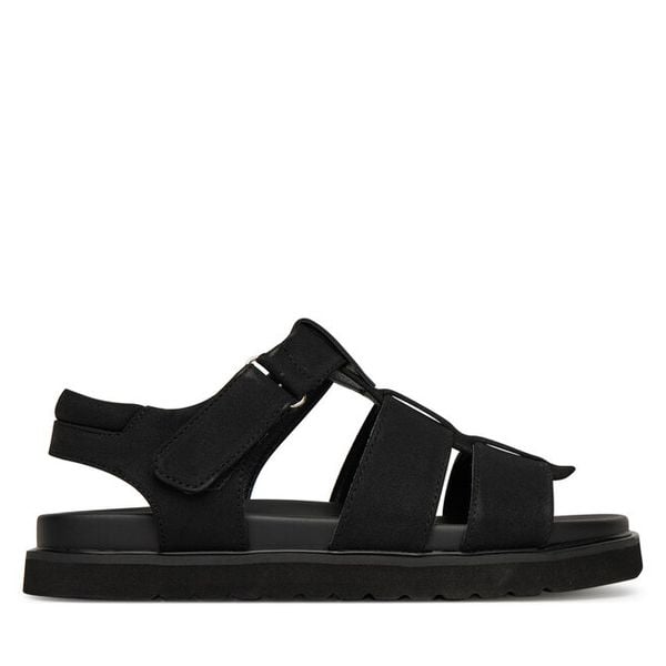 Sandały JENNY. Czarne sandały damskie Jenny, bez wzorów, bez obcasa, na płaskiej podeszwie, bez zapięcia. Za 139.99 zł.