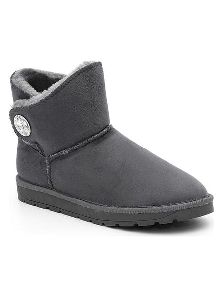 ISLAND BOOT Botki zimowe "Dona" w kolorze antracytowym rozmiar: 38. Czarne botki damskie Island Boot, na zimę, z materiału, bez obcasa, bez zapięcia. Za 174.95 zł.