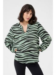 Kaffe Bluzka w kolorze zielonym rozmiar: 42. Zielone bluzki damskie Kaffe, s, bez wzorów, z wiskozy, klasyczne, bez kołnierzyka, bez ramiączek. Za 78.99 zł.