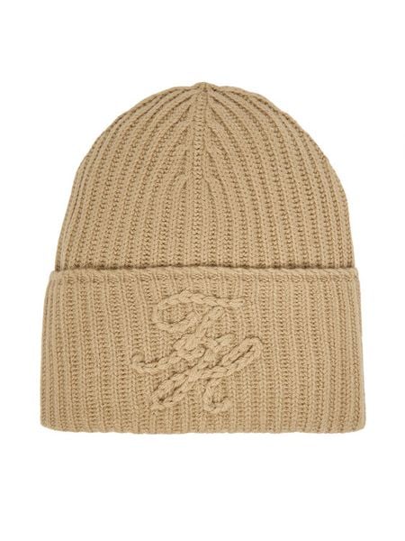 Tommy Hilfiger Czapka Th Elevated Script AW0AW17777 Beżowy. Brązowe czapki damskie Tommy Hilfiger, na zimę, bez wzorów, z wełny. Za 169.99 zł.