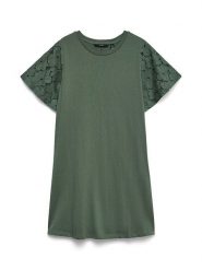 Vero Moda Sukienka w kolorze ciemnozielonym rozmiar: S. Zielone sukienki damskie Vero Moda, bez wzorów, z bawełny, bez ramiączek. Za 98.95 zł.