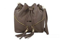 Worek skórzany boho BARBERINI'S 977-9 c. beżowy. Brązowe shopper bag Barberinis, ze skóry, bez dodatków. Za 219.99 zł.