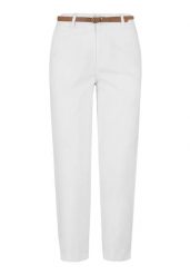 Bawełniane spodnie R-LANA. Białe spodnie materiałowe damskie Volcano, bez wzorów, z bawełny. Za 149.99 zł.