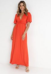 Czerwona Sukienka Naude. Czerwone sukienki damskie Born2be, bez wzorów, eleganckie, bez ramiączek. W wyprzedaży za 159.99 zł.