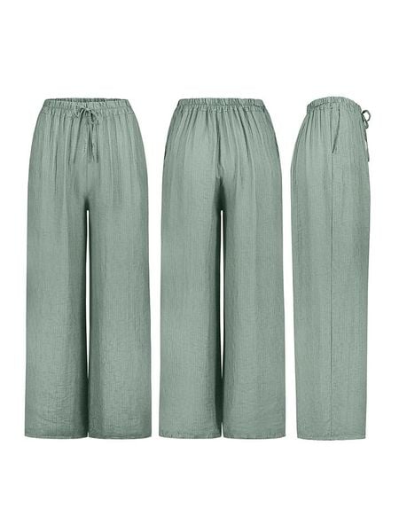 Sublevel Spodnie w kolorze miętowym rozmiar: M/L. Zielone spodnie materiałowe damskie Sublevel, bez wzorów, z materiału. Za 104.64 zł.