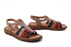 JOSEF SEIBEL 95207 616 252 Ronja 07 taupe-multi, sandały damskie. Sandały damskie Josef Seibel, bez wzorów, ze skóry, bez obcasa, na obcasie, bez zapięcia. Za 279.92 zł.