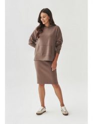 TATUUM Spódnica dzianinowa w kolorze jasnobrązowym rozmiar: S. Brązowe spódnice damskie TATUUM, s, bez wzorów, z dzianiny, midi. Za 116.45 zł.