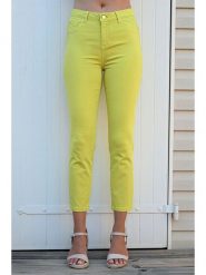 Bleu d'Azur Dżinsy "Paula" w kolorze jasnozielonym rozmiar: 50. Zielone jeansy damskie Bleu d'Azur, z standardowym stanem. Za 128.25 zł.