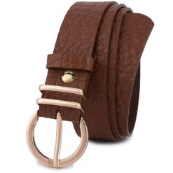 Pasek skórzany BELTIMORE r.80-95 cm E58 brązowy. Brązowe paski damskie bez wzorów. Za 49.99 zł.
