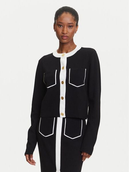 KARL LAGERFELD Kardigan A3W18029 Czarny Regular Fit. Czarne kardigany damskie KARL LAGERFELD, xs, bez wzorów, z wiskozy. Za 619.99 zł.