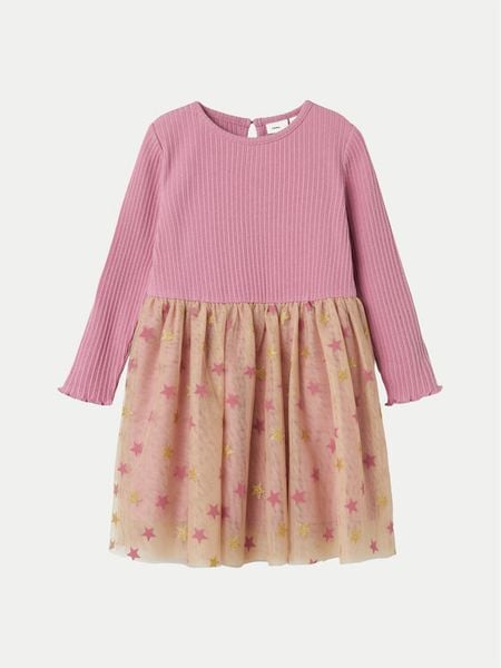 NAME IT Sukienka codzienna 13236039 Różowy Regular Fit. Czerwone sukienki dziewczęce Name it, bez wzorów, z syntetyku, bez ramiączek, proste. Za 79.99 zł.