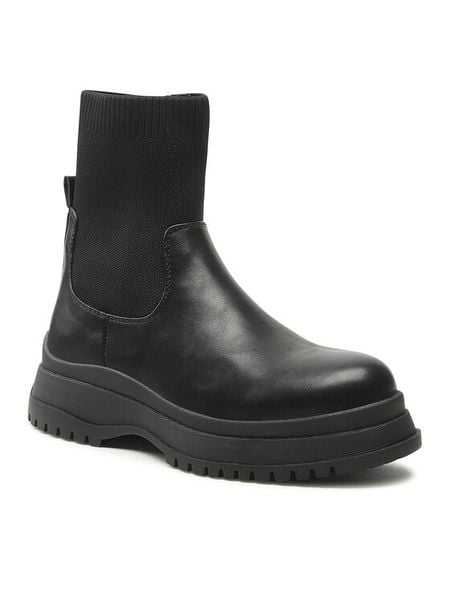 Jenny Fairy Botki WS3180-1 Czarny. Czarne botki damskie Jenny Fairy, ze skóry, bez obcasa, na płaskiej podeszwie, bez zapięcia. Za 199.99 zł.