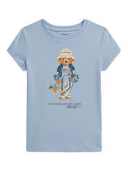 Polo Ralph Lauren T-Shirt 312A11759001 Błękitny Regular Fit. Niebieskie koszulki i t-shirty dziewczęce Polo Ralph Lauren, bez wzorów, z bawełny, bez kołnierzyka, bez ramiączek. Za 248.99 zł.