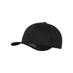Czapka Z 5 Panelami Unisex. Czarne czapki damskie FLEXFIT, bez wzorów. Za 73.99 zł.