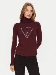Guess Golf Piper W4BR03 Z2NQ2 Bordowy Slim Fit. Czerwone golfy damskie Guess, s, z aplikacjami, z wiskozy, bez ramiączek. Za 189.99 zł.