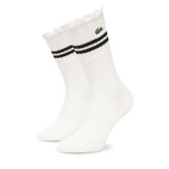 Skarpety długie Lacoste. Białe skarpetki damskie Lacoste, bez wzorów. Za 159.99 zł.