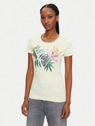 Guess T-Shirt W5GI07 J1314 Żółty Regular Fit. Żółte t-shirty damskie Guess, xs, z aplikacjami, z bawełny, bez kołnierzyka. Za 119.99 zł.
