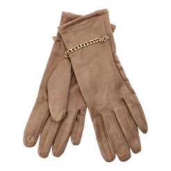 Brązowe Rękawiczki Glamour Damskie Armodo. Brązowe rękawiczki damskie Armodo, bez wzorów. Za 49.99 zł.