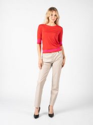 Pinko Bluzka "Melon" | 1G181W A02M | Kobieta | Czerwony. Czerwone bluzki damskie Pinko, m, bez wzorów, z wełny, bez kołnierzyka, bez ramiączek. W wyprzedaży za 319.00 zł.