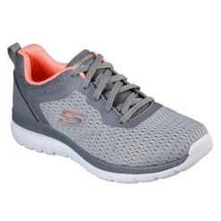 Obuwie treningowe Kobieta Skechers Quick Path szary. Szare obuwie sportowe damskie Skechers, bez zapięcia, na fitness i siłownię. Za 255.68 zł.