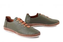 MANITU 850158-07 grun, półbuty damskie. Zielone półbuty damskie Manitu, na lato, bez wzorów, ze skóry, bez obcasa, bez zapięcia. Za 254.92 zł.