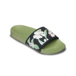 Sandały dla Kobiety SLIPPY IV Zielony. Zielone sandały damskie Roxy, bez wzorów, z gumy, bez obcasa, bez zapięcia. Za 129.99 zł.