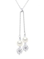 Pearl Addict Srebrny naszyjnik z perłami - dł. 42 cm rozmiar: onesize. Białe naszyjniki damskie Pearl Addict, z perłą, srebrne. Za 217.99 zł.