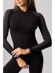 Spaio Koszulka termiczna "Fierce" w kolorze czarno-szarym rozmiar: S. Czarne koszulki damskie Spaio, s, bez wzorów, z materiału, bez kołnierzyka, bez ramiączek. Za 170.47 zł.