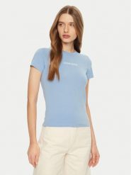 Guess Jeans T-Shirt W4YI01 J1314 Błękitny Regular Fit. Niebieskie t-shirty damskie Guess Jeans, m, z aplikacjami, z bawełny, bez kołnierzyka. Za 89.99 zł.