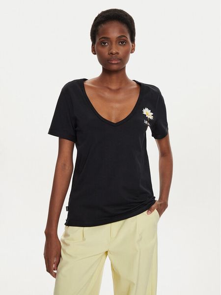 Desigual T-Shirt Vini 24WWTK41 Czarny Regular Fit. Czarne t-shirty damskie Desigual, s, bez wzorów, z bawełny, bez kołnierzyka. Za 109.99 zł.