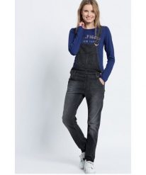 LEE BIB LOGGER DAMSKIE OGRODNICZKI JEANSOWE GREY L39AYGKO. Szare kombinezony damskie Lee, l, bez wzorów, z jeansu, bez kołnierzyka, bez ramiączek. Za 229.99 zł.