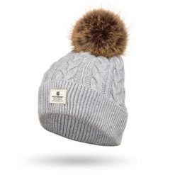 Czapka damska Peterson PTN HAT-06 szara. Szare czapki damskie Peterson, na jesień, bez wzorów, ze splotem. Za 46.00 zł.