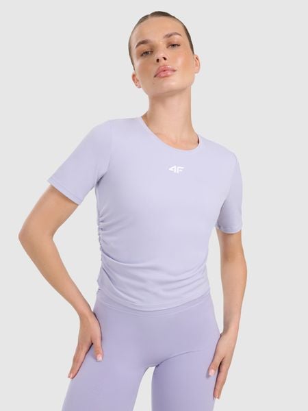 4F Top do jogi i pilatesu szybkoschnący damski - fioletowy M. Niebieskie koszulki sportowe damskie 4F, l, bez wzorów, z elastanu, bez ramiączek, na jogę i pilates. Za 99.99 zł.