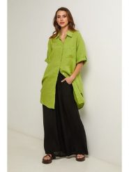 Fleur de Lin Lniana tunika "Berline" w kolorze zielonym rozmiar: M. Zielone tuniki damskie Fleur de Lin, m, bez wzorów, ze lnu, bez kołnierzyka, bez ramiączek. Za 174.95 zł.