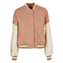 Damska kurtka oversize Urban Classics 2 Tone College Terry. Białe kurtki damskie Urban Classics, m, bez wzorów, z bawełny, bez kaptura. Za 294.50 zł.