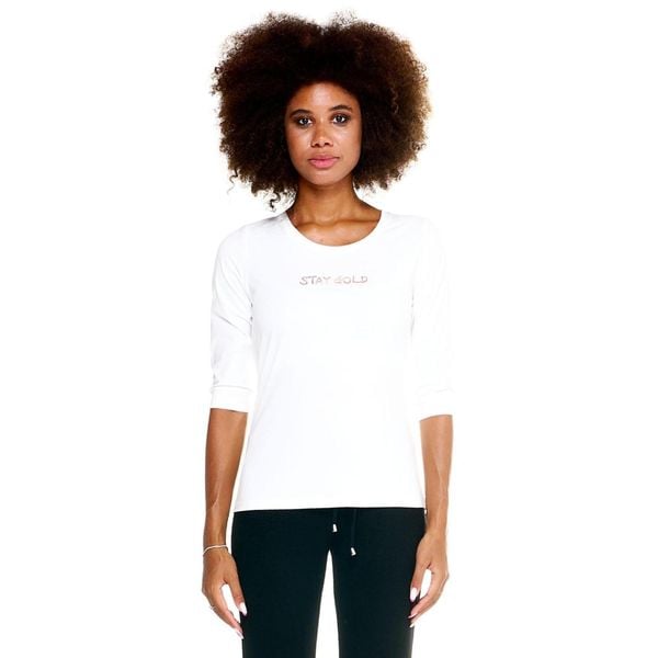 Damska koszulka Leone z rękawem 3/4 Winter Chic Boxing. Białe bluzki damskie LEONE 1947 APPAREL, l, bez wzorów, z tkaniny, bez kołnierzyka, bez ramiączek. W wyprzedaży za 111.80 zł.