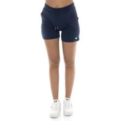 Odzież sportowa z bawełna z kieszenie na co dzień. Niebieskia spodnie materiałowe damskie LEONE 1947 APPAREL, bez wzorów, z bawełny. W wyprzedaży za 67.30 zł.