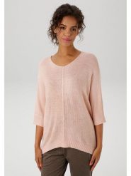 Aniston Sweter w kolorze jasnoróżowym rozmiar: 38. Różowe swetry klasyczne damskie Aniston, bez kołnierzyka. Za 80.95 zł.