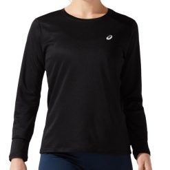Koszulka Asics Core LS Top W 2012C333-001. Czarne koszulki damskie Asics, bez wzorów, bez kołnierzyka, bez ramiączek. W wyprzedaży za 130.60 zł.