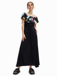 Desigual Sukienka codzienna 23SWVW55 Czarny Regular Fit. Czarne sukienki damskie Desigual, bez wzorów, z wiskozy, bez ramiączek. Za 289.99 zł.