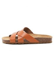 Billowy Skórzane klapki w kolorze jasnobrązowym rozmiar: 36. Brązowe klapki damskie Billowy, bez wzorów, z otwartym noskiem, bez obcasa, bez zapięcia. Za 130.99 zł.