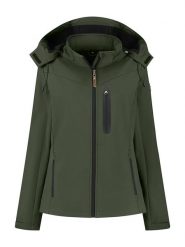 TRAVELIN' Kurtka softshellowa "Hella" w kolorze khaki rozmiar: 40. Brązowe kurtki sportowe damskie Travelin', z aplikacjami, ze skóry, bez kaptura. Za 228.92 zł.