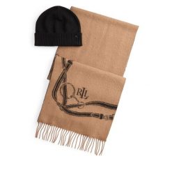 Zestaw Szalik i Czapka LAUREN RALPH LAUREN. Brązowe szaliki damskie Lauren Ralph Lauren, bez wzorów. Za 739.99 zł.