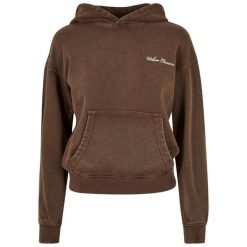 Bluza Z Haftowanym Logo Frotte Dla Kobiet. Brązowe bluzy damskie Urban Classics, m, bez wzorów, z bawełny, z kapturem. Za 256.99 zł.