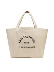 KARL LAGERFELD Torebka A1W50006 Beżowy. Brązowe shopper bag KARL LAGERFELD, bez wzorów, z materiału, bez dodatków. Za 219.99 zł.