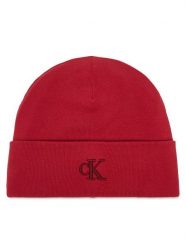 Calvin Klein Czapka LV04D8020G Czerwony. Czerwone czapki damskie Calvin Klein, na zimę, bez wzorów, z wiskozy. Za 129.99 zł.