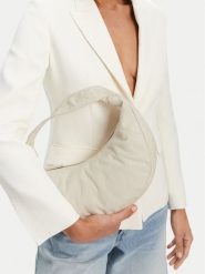 Calvin Klein Torebka Ckj Monogram Pinched Medium Shou LV04F3206G Kremowy. Białe torebki klasyczne damskie Calvin Klein, z materiału, bez dodatków. Za 224.99 zł.