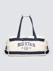 Torba bawełniana z kontrastowymi taśmami perłowa Ivy 103. Białe shopper bag Big Star, bez wzorów, z bawełny, duże, bez dodatków. Za 179.99 zł.